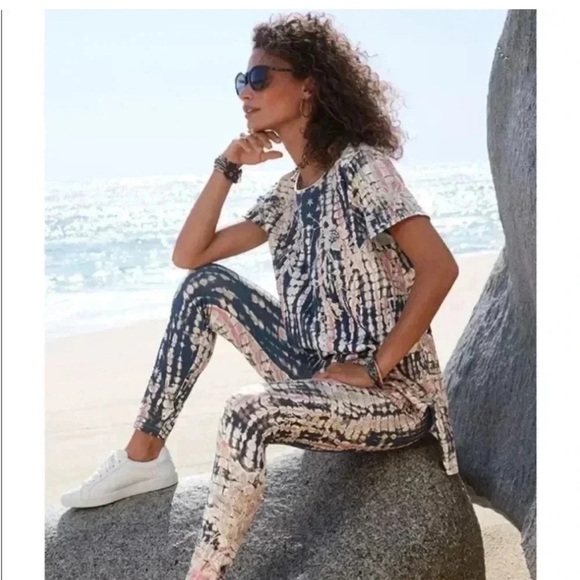 Johnny Was Pants - Johnny Was Tie-Dye Embroidered Top and Pants Size S